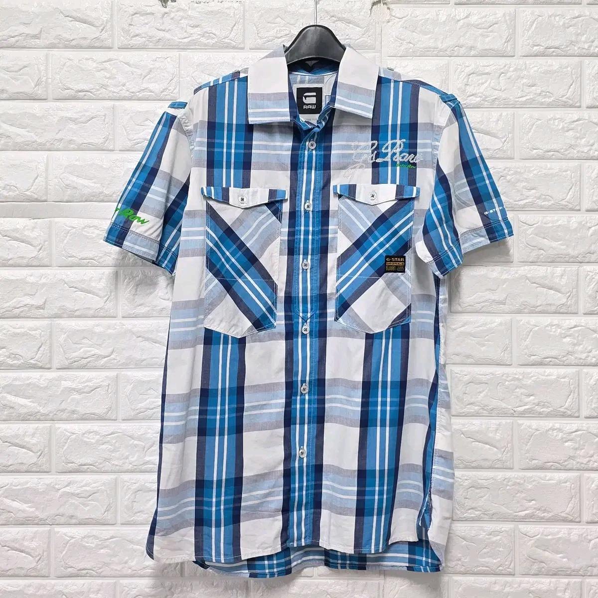 M 21s 지스타 로우 G Star RAW 체크 반팔 셔츠 남방 D606 2