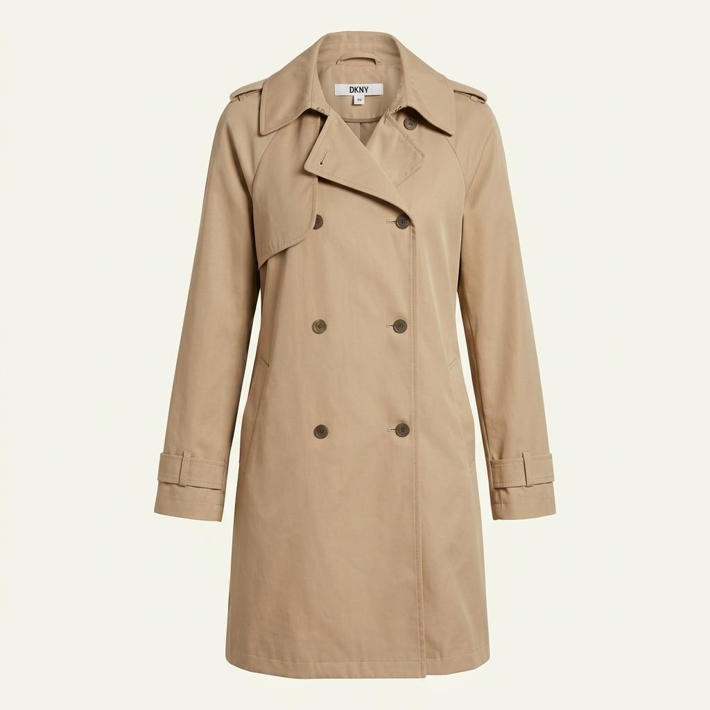 S DKNY 더블 브레스트 트렌치코트 F76 착용컷