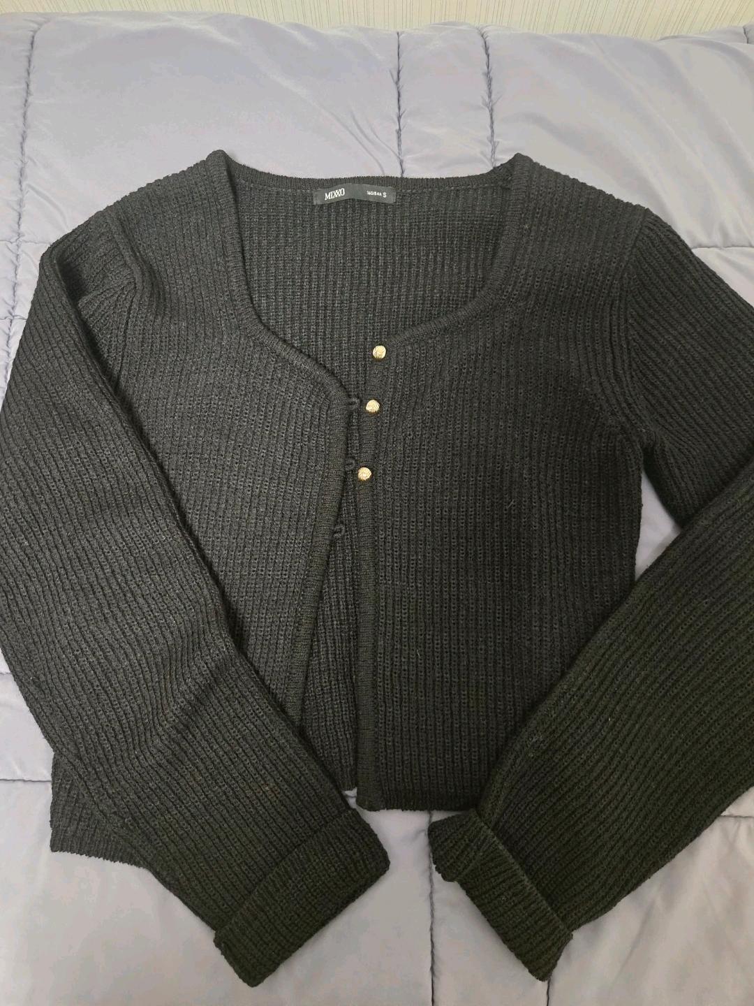 미쏘 MIXXO 블랙 골지 크롭 가디건 S사이즈 3