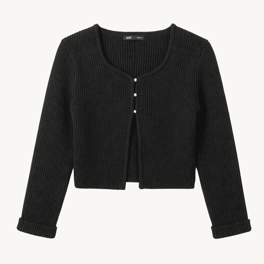 미쏘 MIXXO 블랙 골지 크롭 가디건 S사이즈