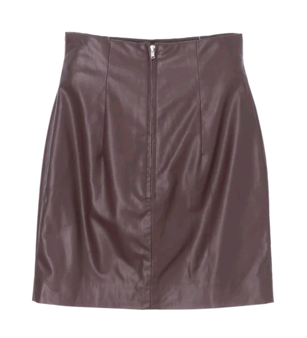 H&M 레더 가죽 미니 스커트 버건디 xs 2