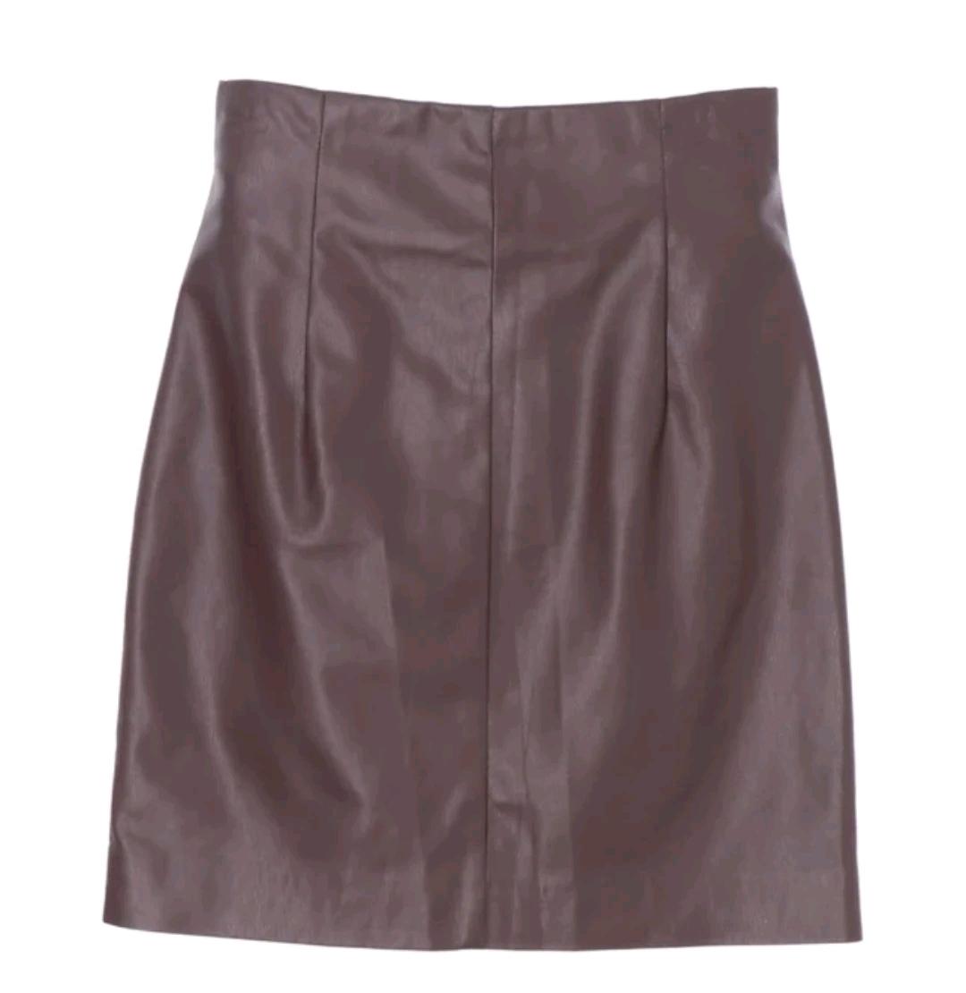 H&M 레더 가죽 미니 스커트 버건디 xs 5