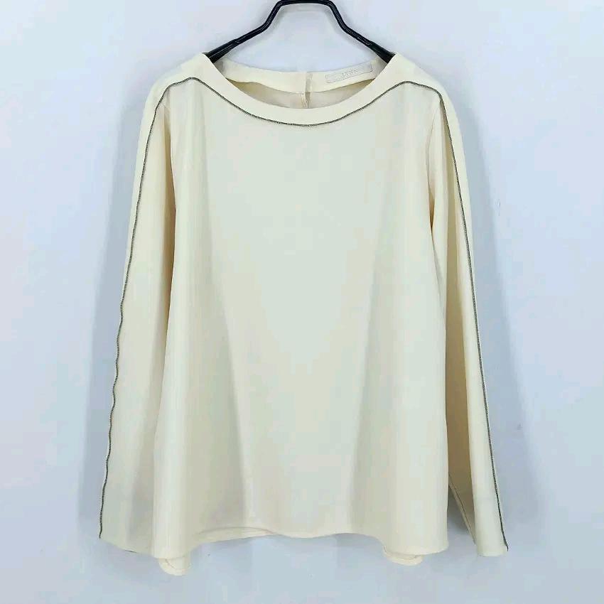 린 여성 춘추 스티치 긴팔블라우스 크림77 (HU47124) 2