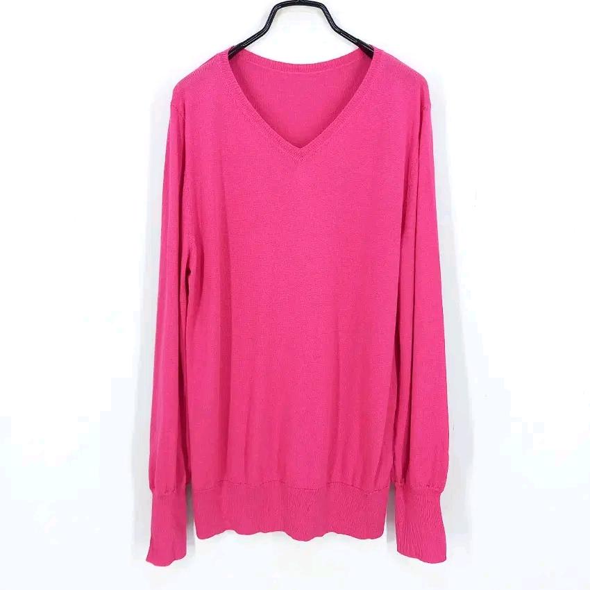 고비 여성 춘추 캐시미어혼방 얇은니트티 핑크95 (HU47127) 2