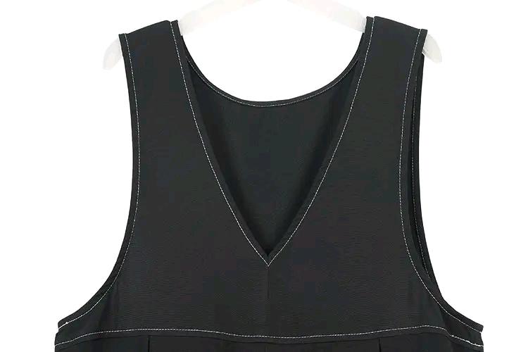 L277 스티치 민소매 롱 원피스 3