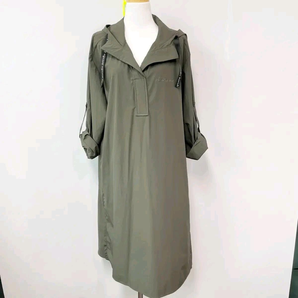 VISIT 여성후드 롱원피스 카키F 2