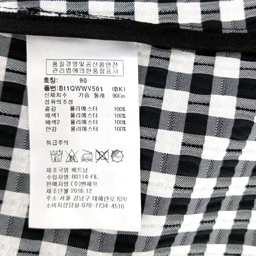 벤제프 여성 춘하 약스판 체크 민소매집업자켓 블랙 (HU47150) 6