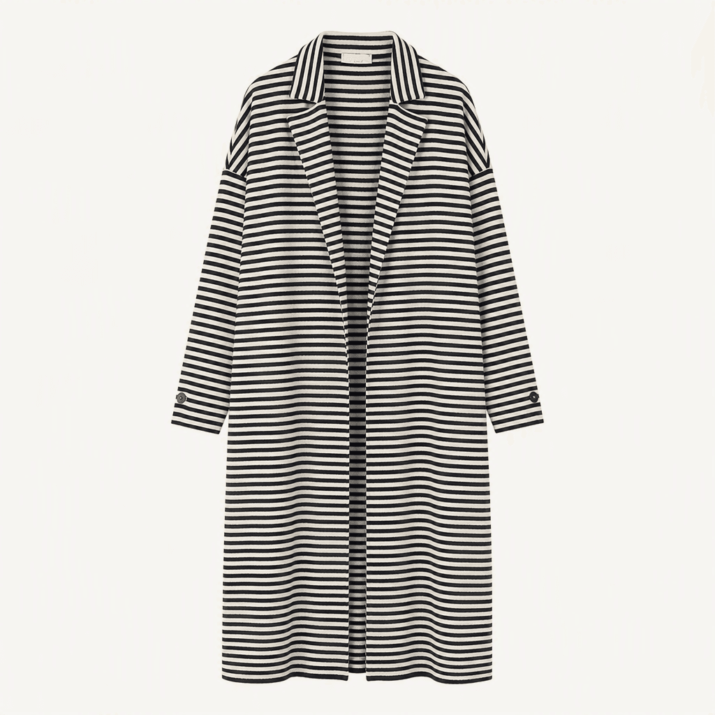 forte-forte 이태리수입 coat 여성 스트라이프 롱로브코트 간절기아우터