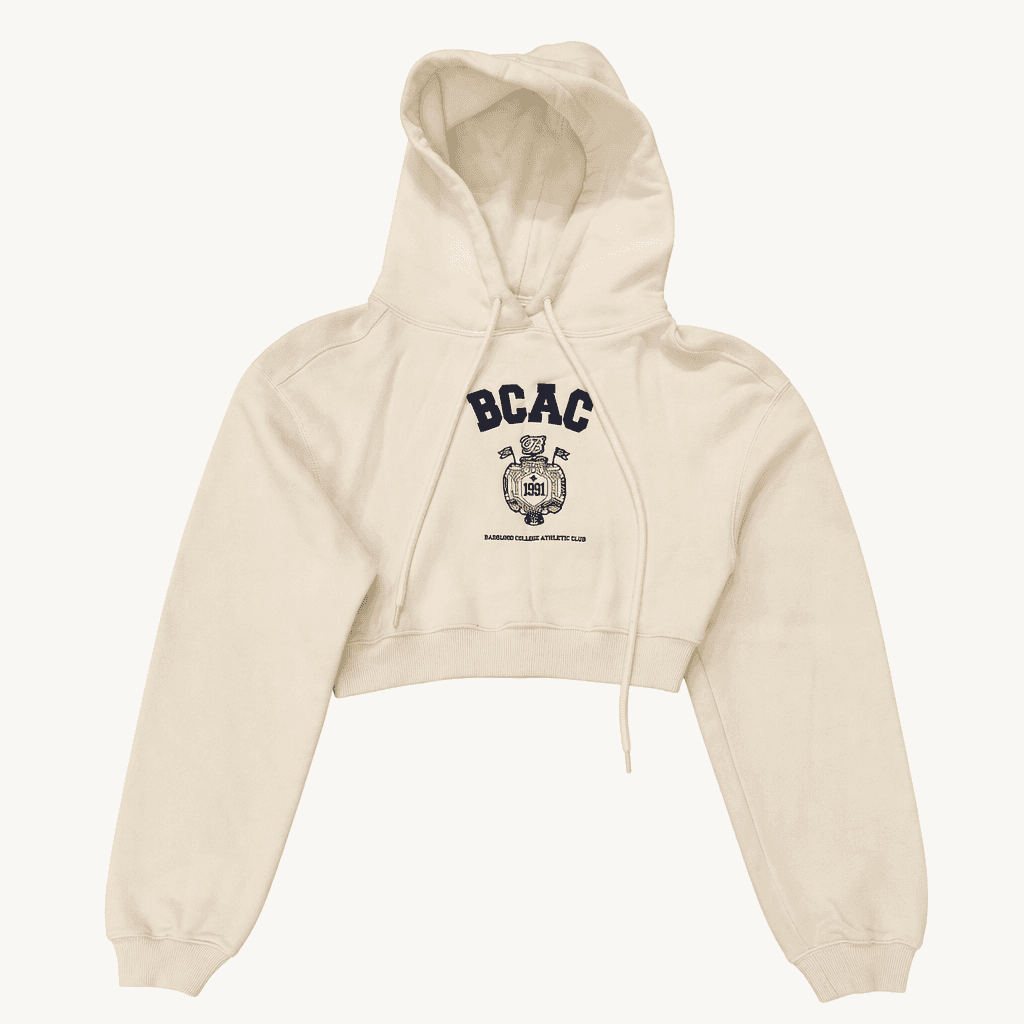 배드블러드 BCAC 크롭 후드 티셔츠 아이보리