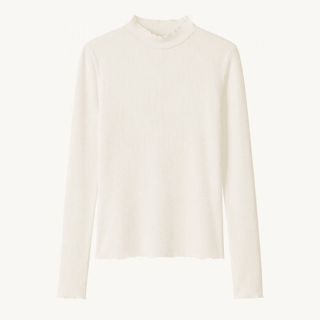 유니클로 립 하이넥티, off white, L