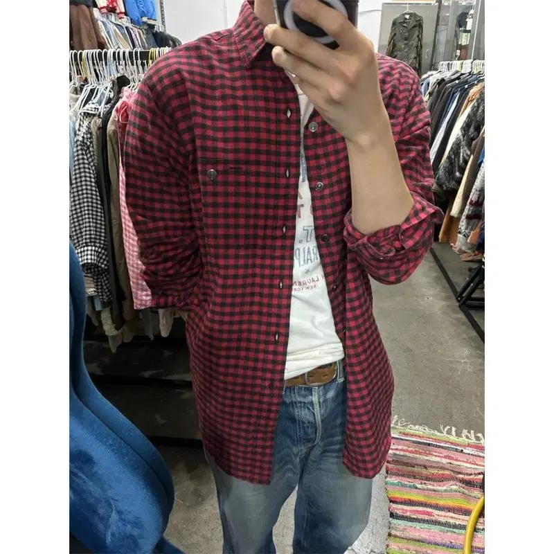 폴로랄프로렌 깅엄체크 코튼 플란넬 셔츠 L 3