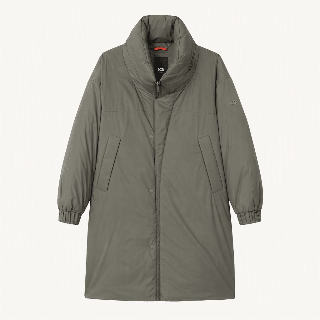 K2 씬다운 롱 패딩 점퍼 카키
