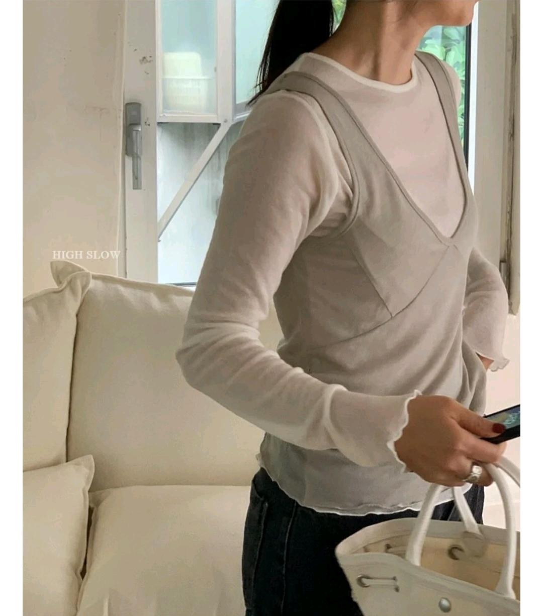 런던레이스 울 레이어드 티셔츠 &나시 2
