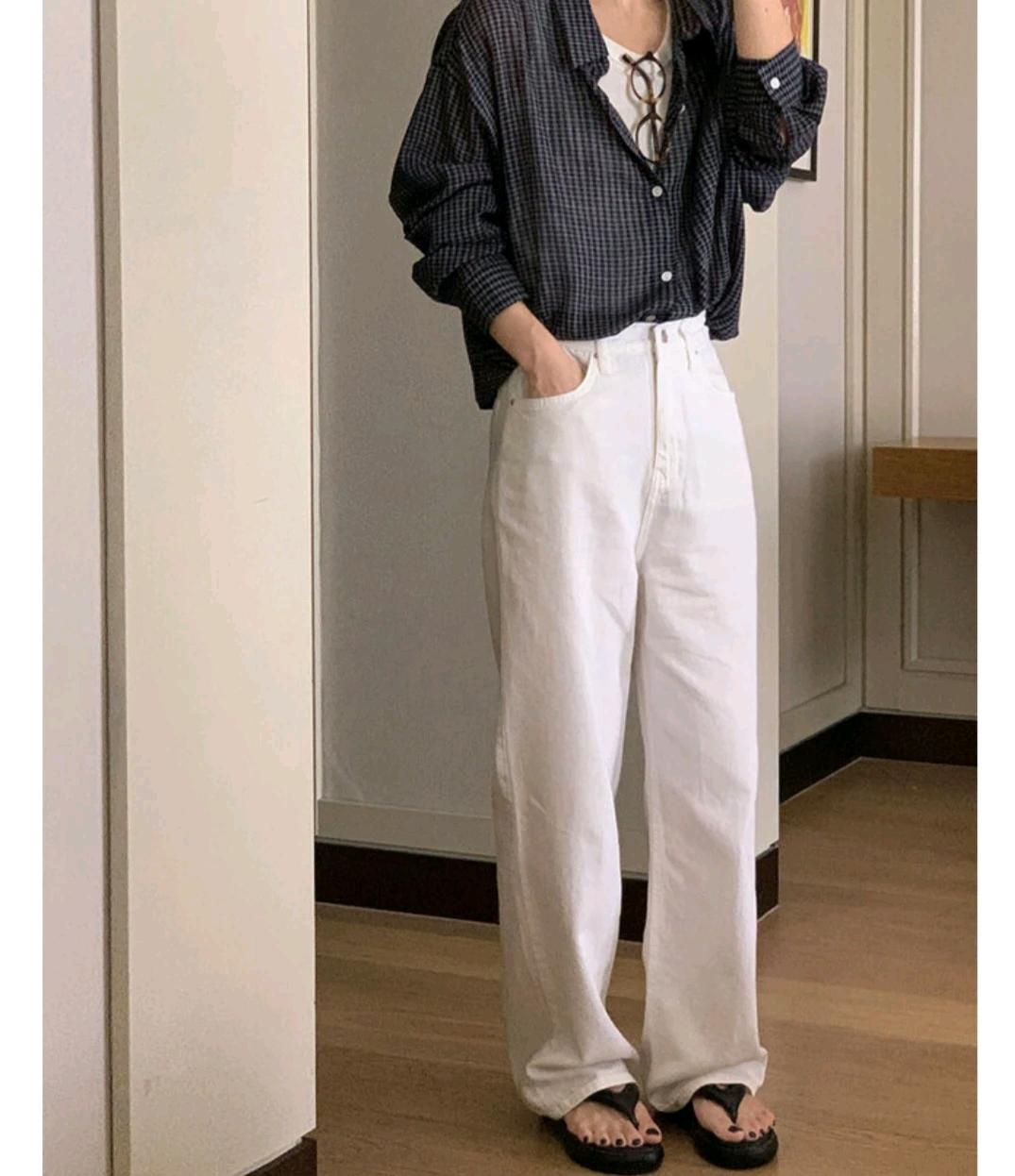 메리어라운드 썸머 에어 와이드 화이트 팬츠 M 4