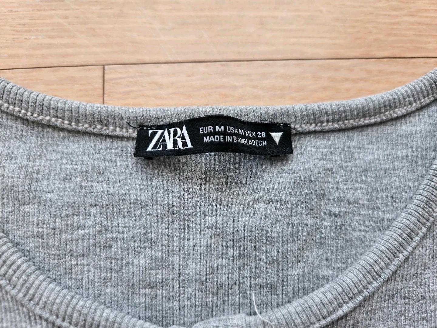 ZARA 자라 그레이 골지 크롭 가디건 5