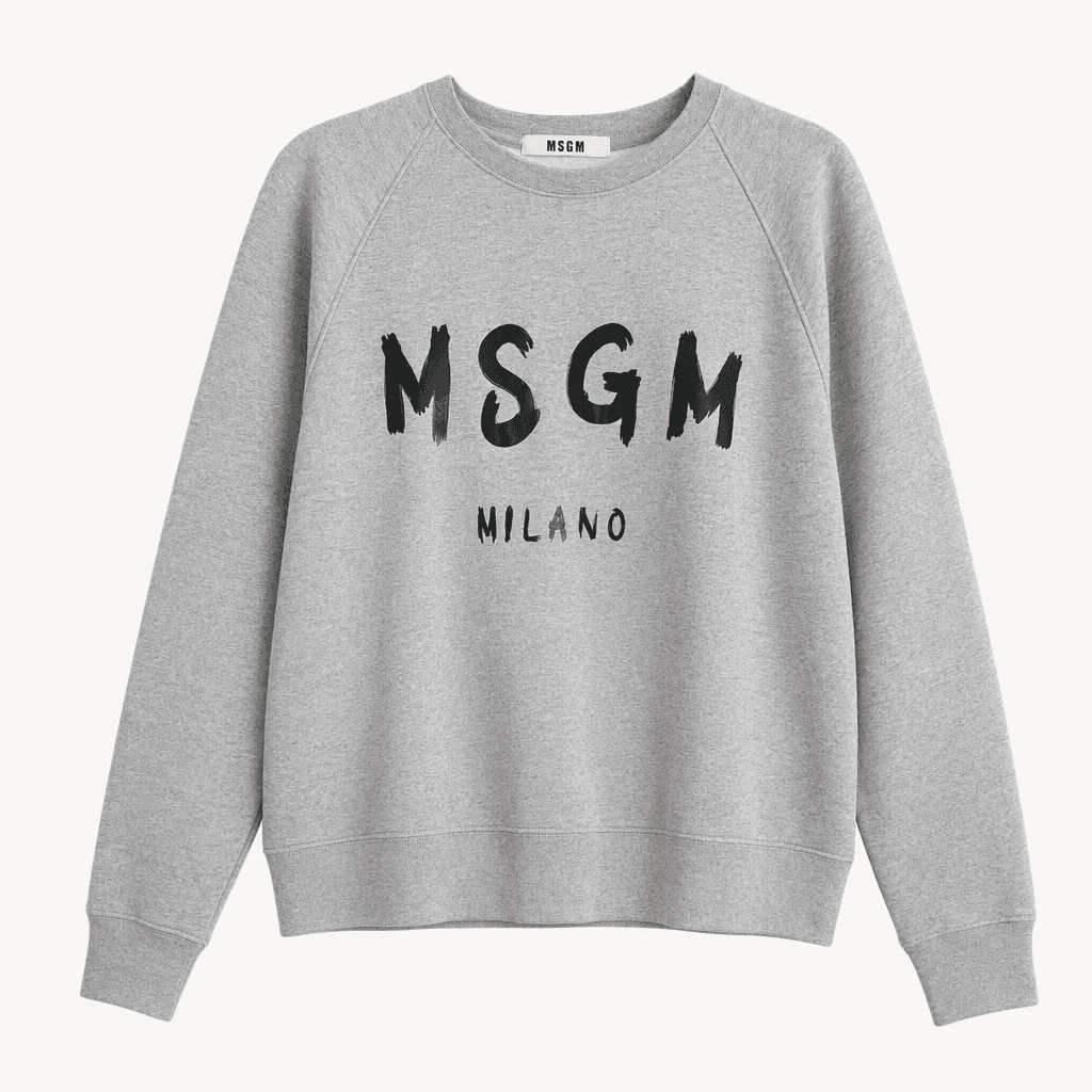 MSGM 밀라노 브러쉬 로고 맨투맨 그레이 착용컷