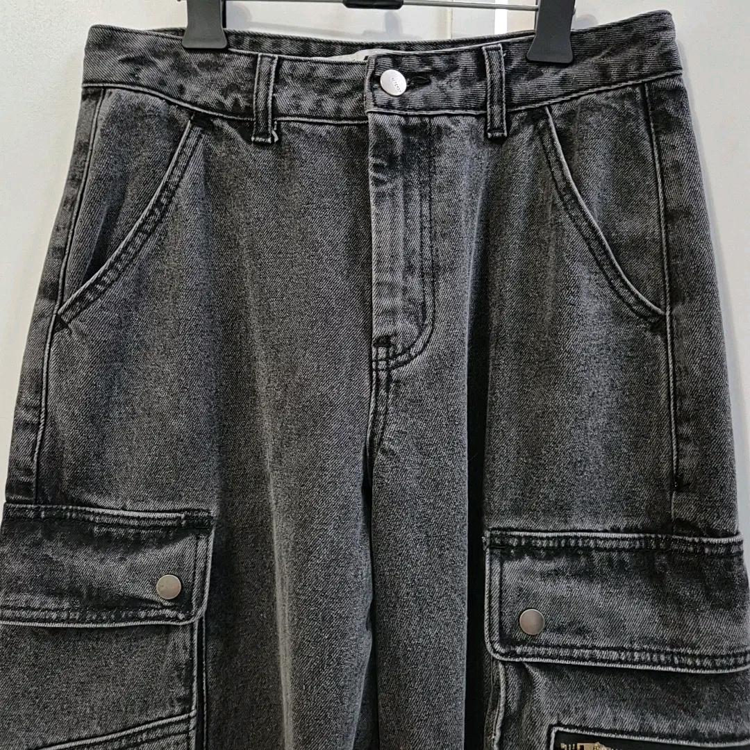 블랙업 밀리언 카고 흑청 데님 팬츠 4