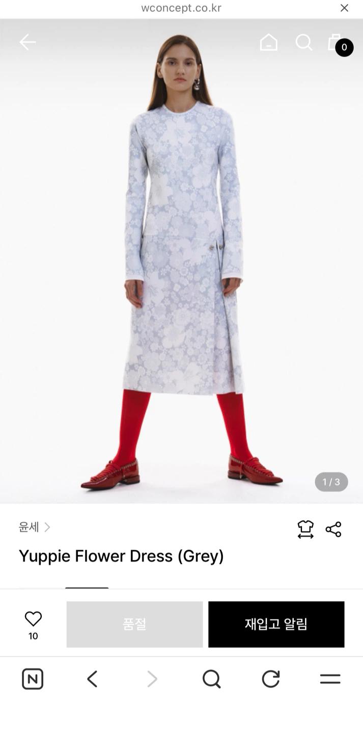 YUNSE 윤세 Yuppie Flower Dress (Grey) Size 2 2