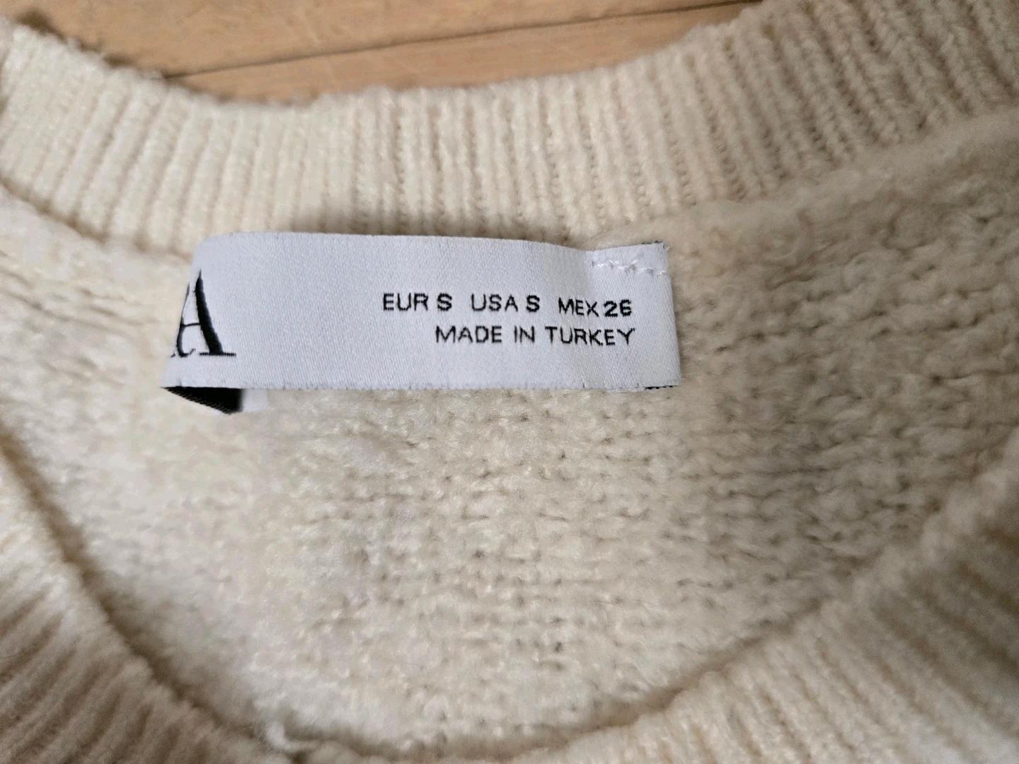 ZARA 자라 자수 아이보리 퍼프 가디건 S 5
