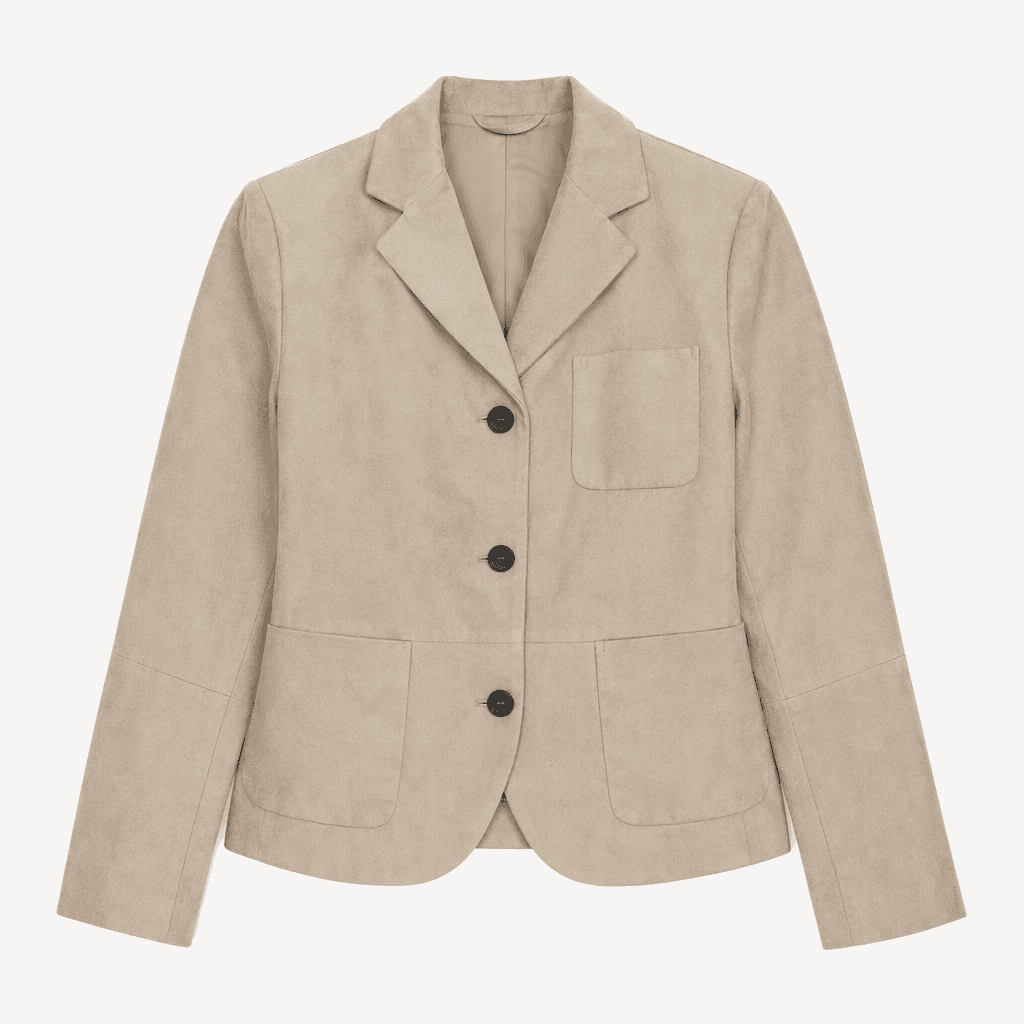 H&M 스웨이드 질감 싱글 재킷 베이지