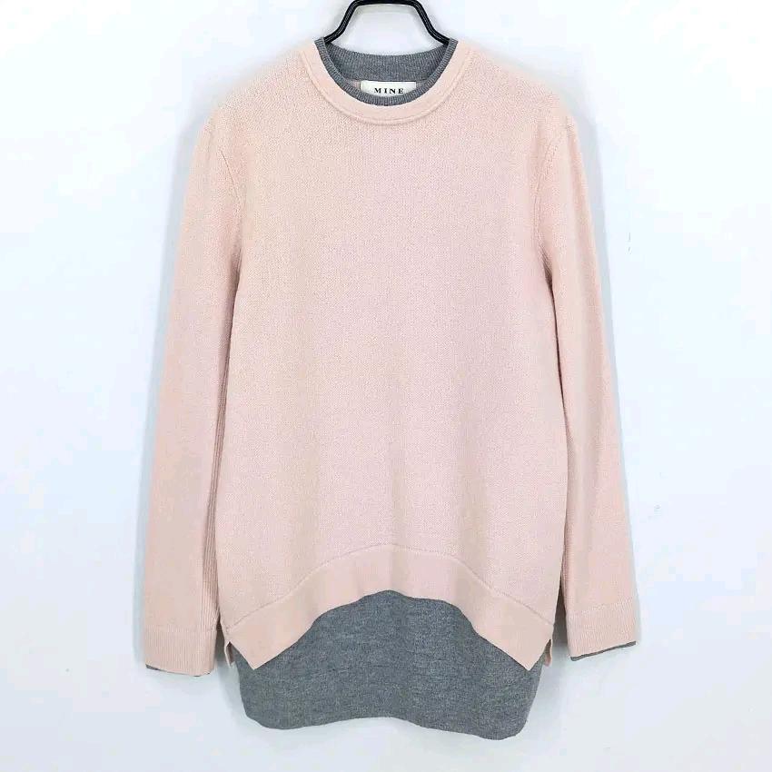 마인 여성 추동 슬림핏 긴팔니트티 연핑크90 (HU47174) 2