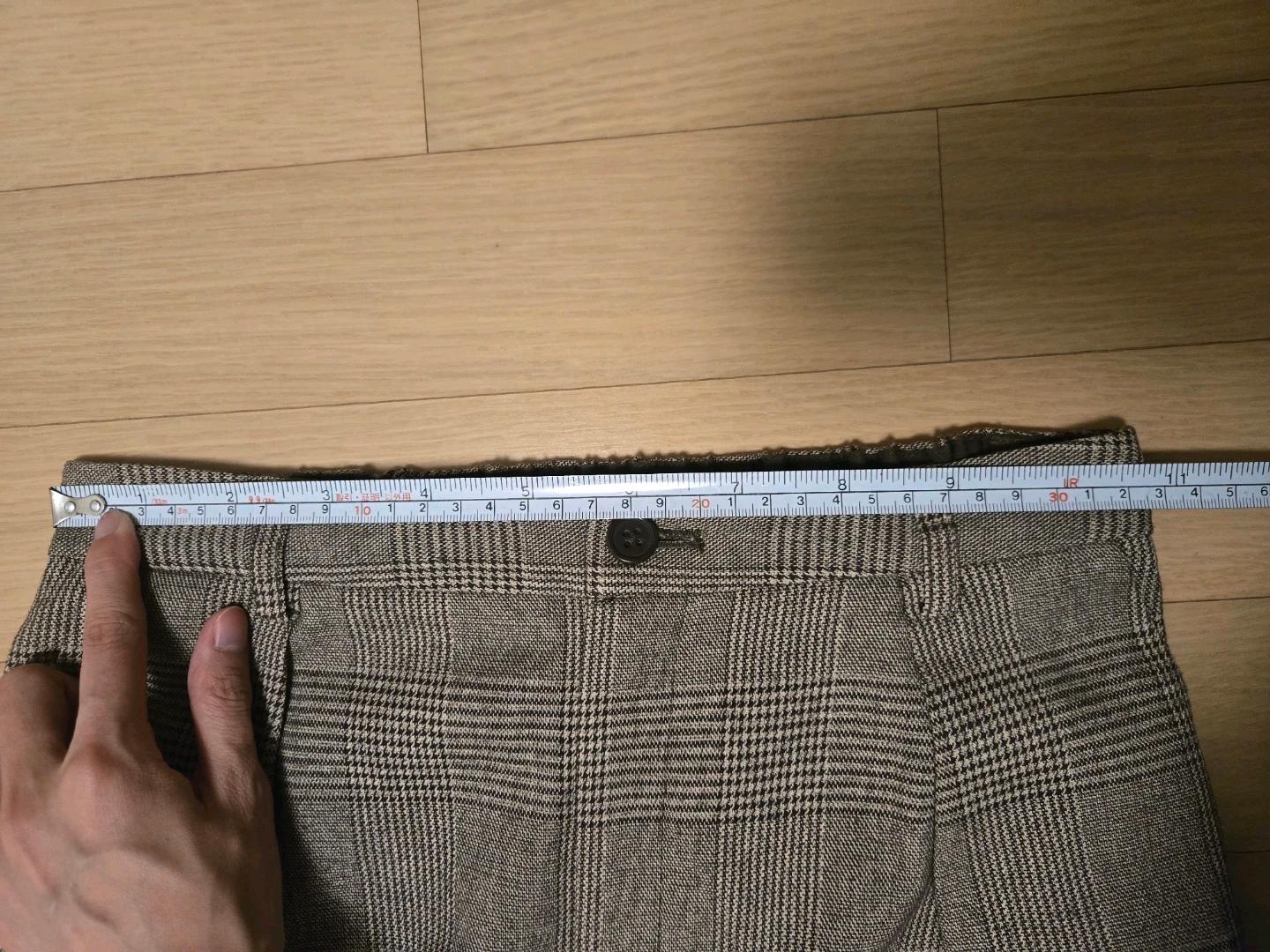 GU 체크 핀턱 와이드 슬랙스 팬츠 6