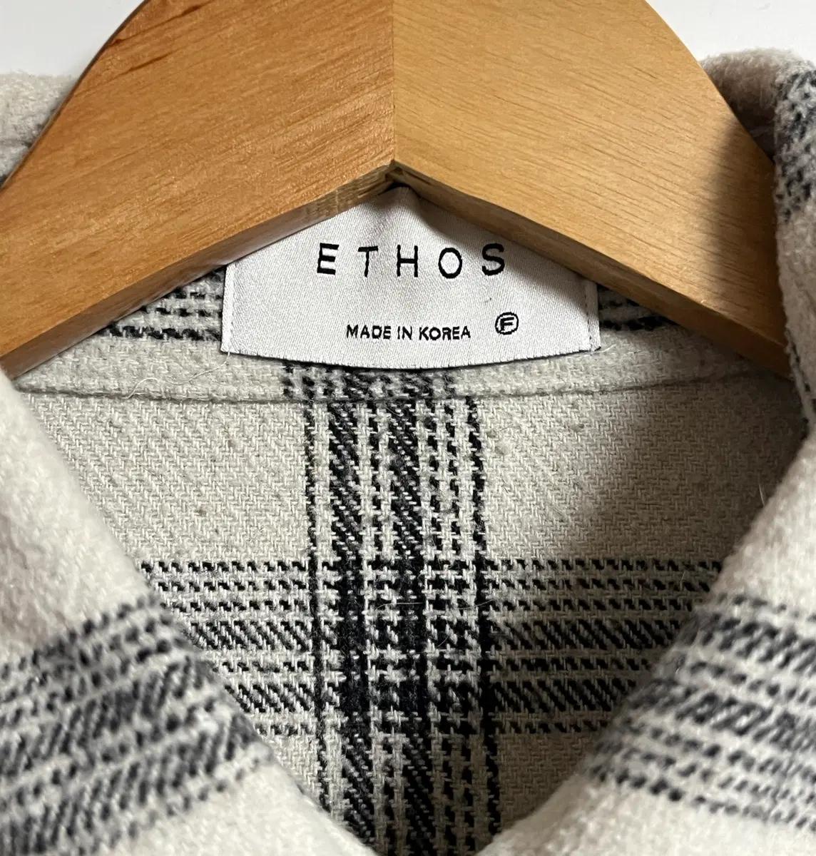 ETHOS 에토스 오버핏 크롭 체크 셔츠 남방 2XL 6