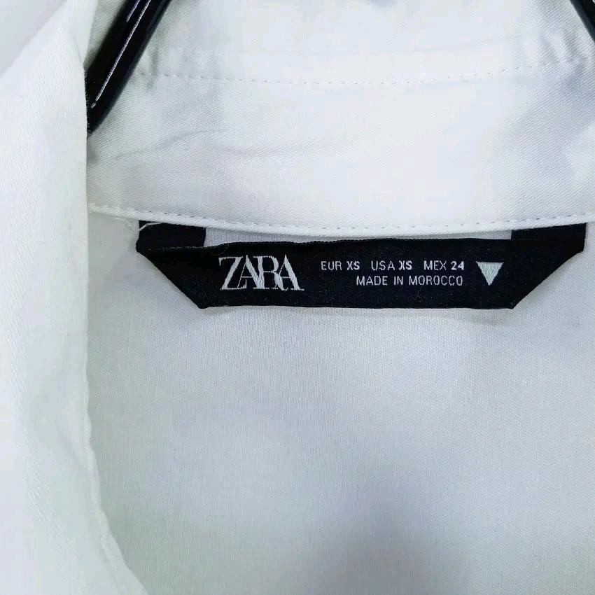 자라 여성 춘추 루즈핏 크롭 긴팔셔츠 화이트 XS (HU46634) 5