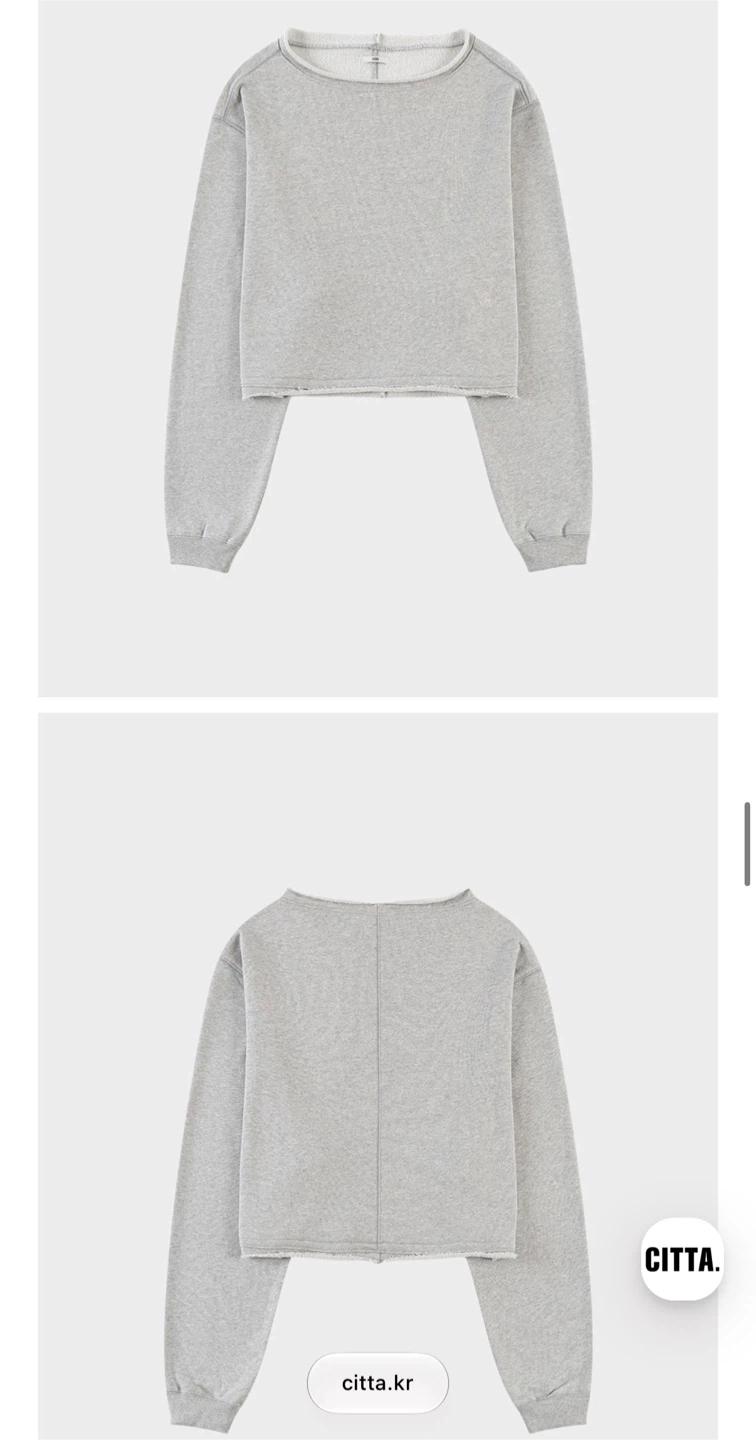 씨타 Raw Cut Cropped Sweatshirt 3