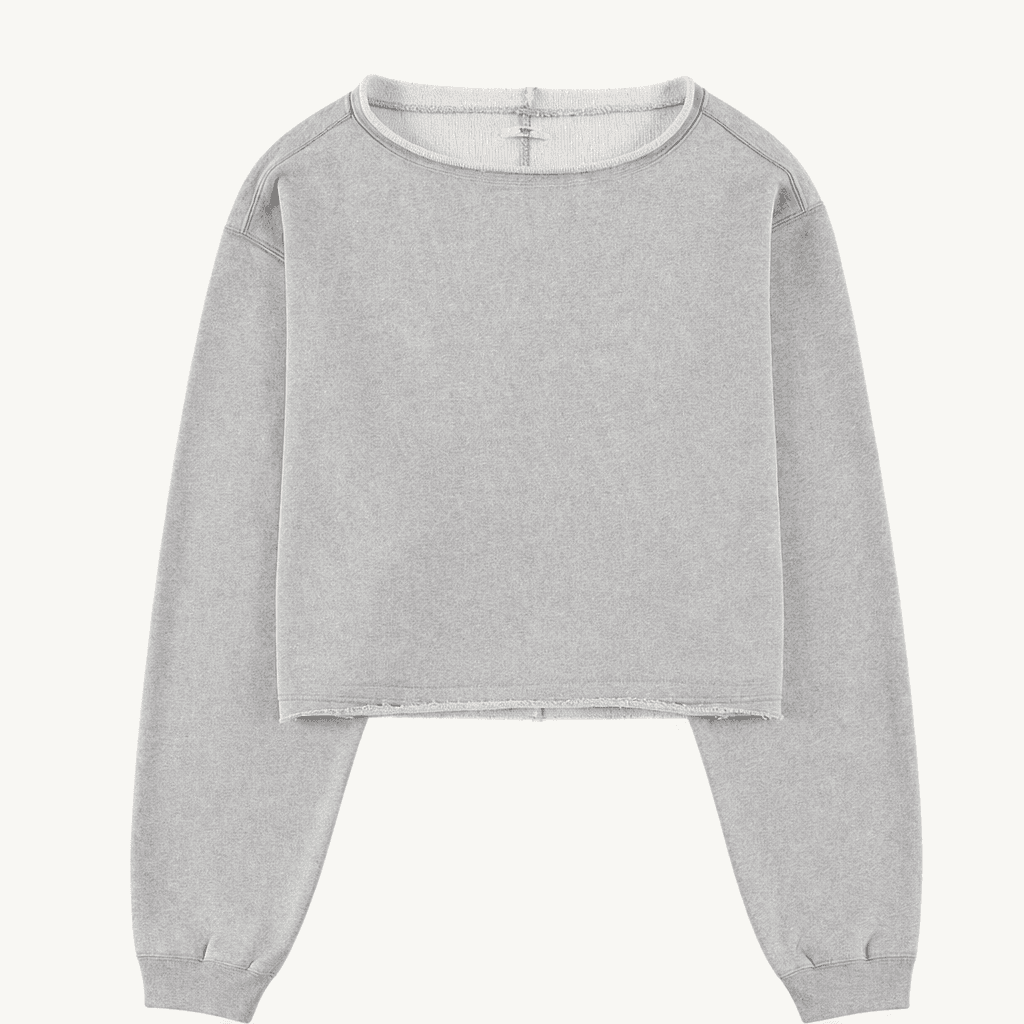 씨타 Raw Cut Cropped Sweatshirt