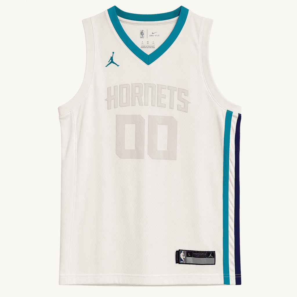 공용 조던 X NBA 샬럿 호네츠 스윙맨 슬리브리스 져지 L 착용컷