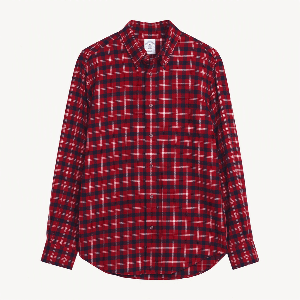 브룩스브라더스 BROOKSBROTHERS 빨강 체크 셔츠 M [A1152]