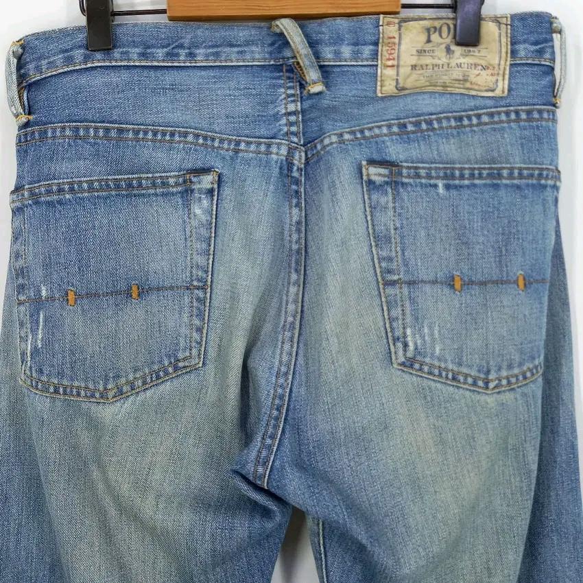 폴로랄프로렌 남성 워싱 버튼플라이 데님팬츠 중청 (HU47239) 4