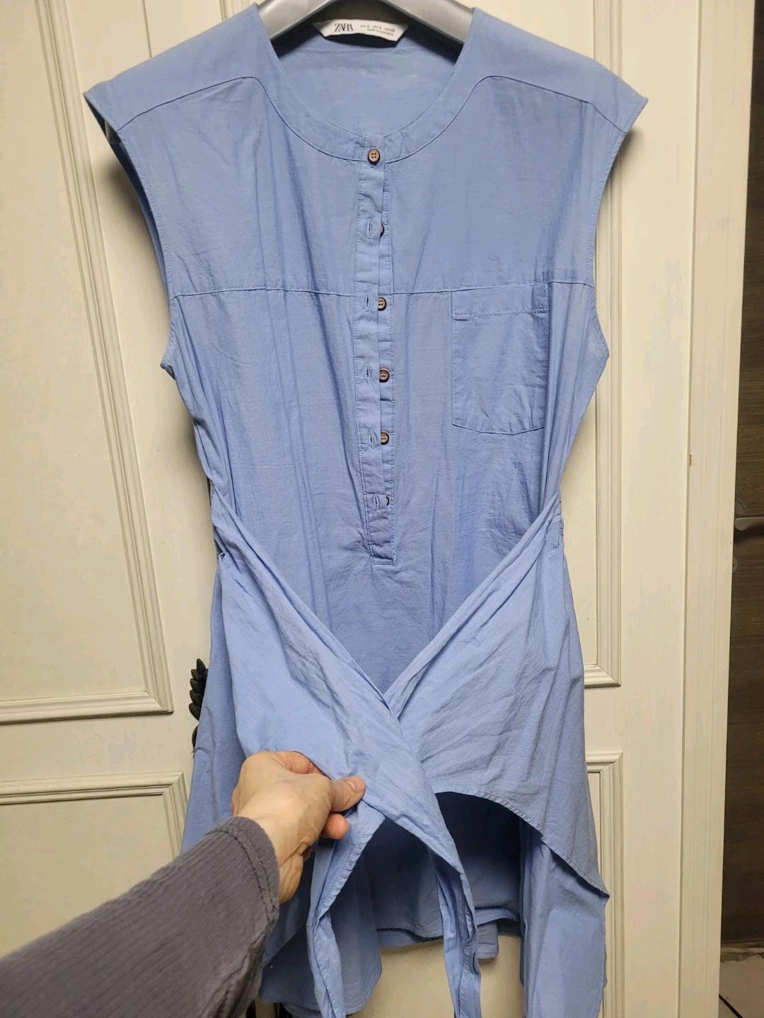 ZARA 하늘색 셔츠 원피스 S 6