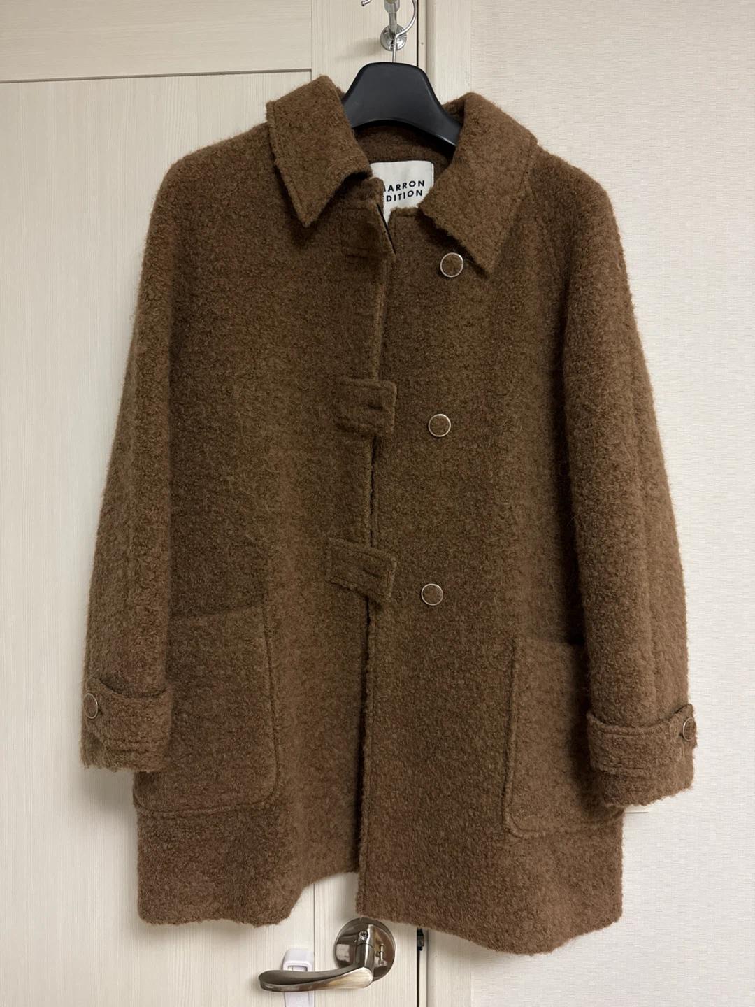 마론에디션(Brown Melange Half Coat)부클 코트 브라운 FREE 4