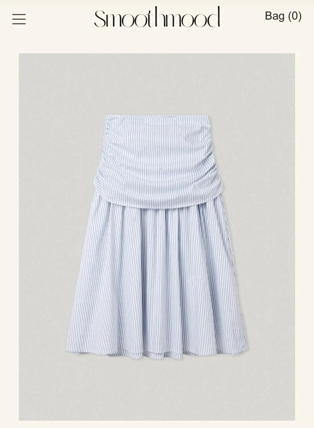 smoothmood 스무드무드 스트라이프 셔링 Skirt Blue Strip 2
