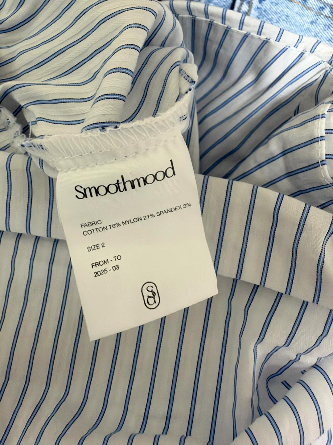 smoothmood 스무드무드 스트라이프 셔링 Skirt Blue Strip 3