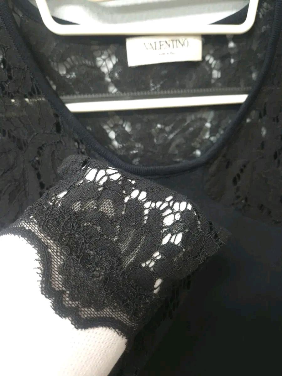 발렌티노 블랙 레이스 배색 원피스 4