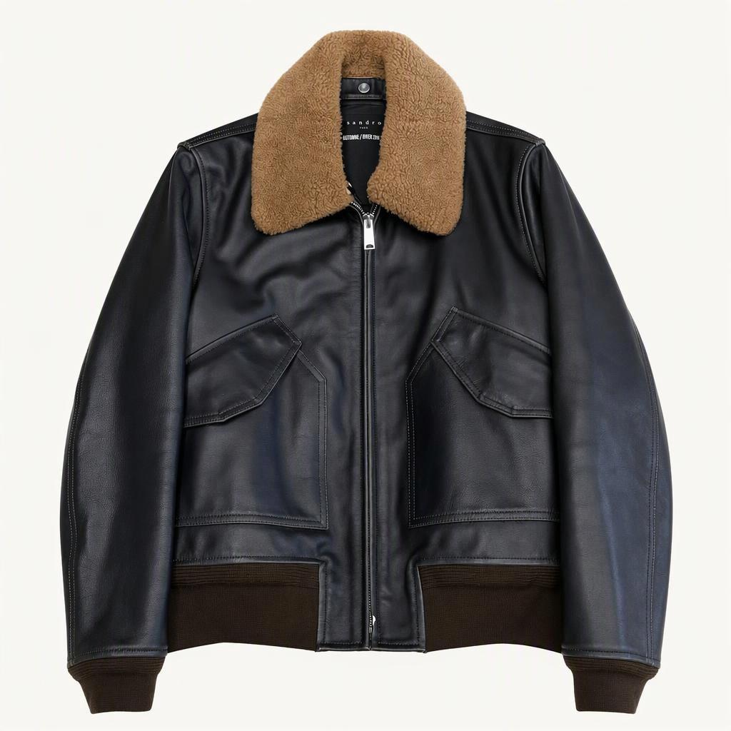 L 새상품 산드로 A/W 2016 양가죽 쉽스킨 무스탕 자켓