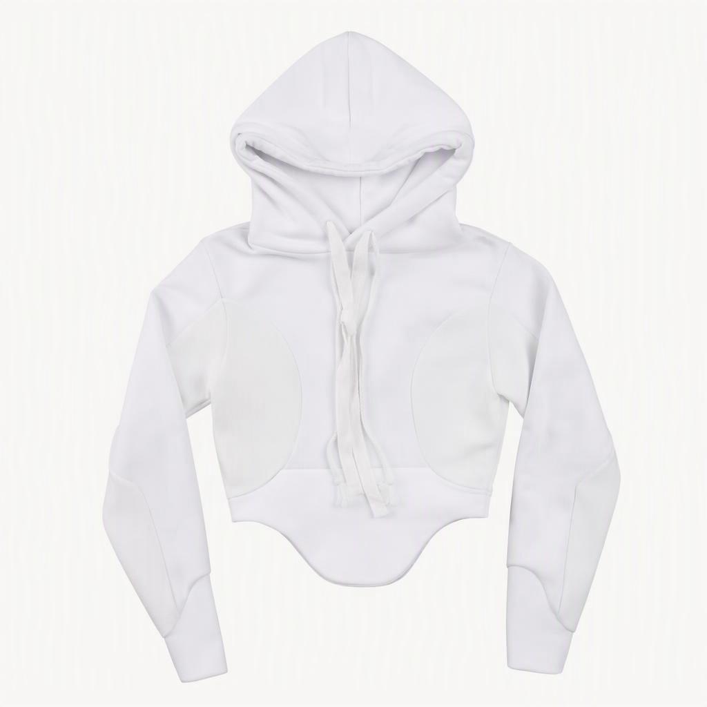 Curved Graphic Hoodie White 1 size
