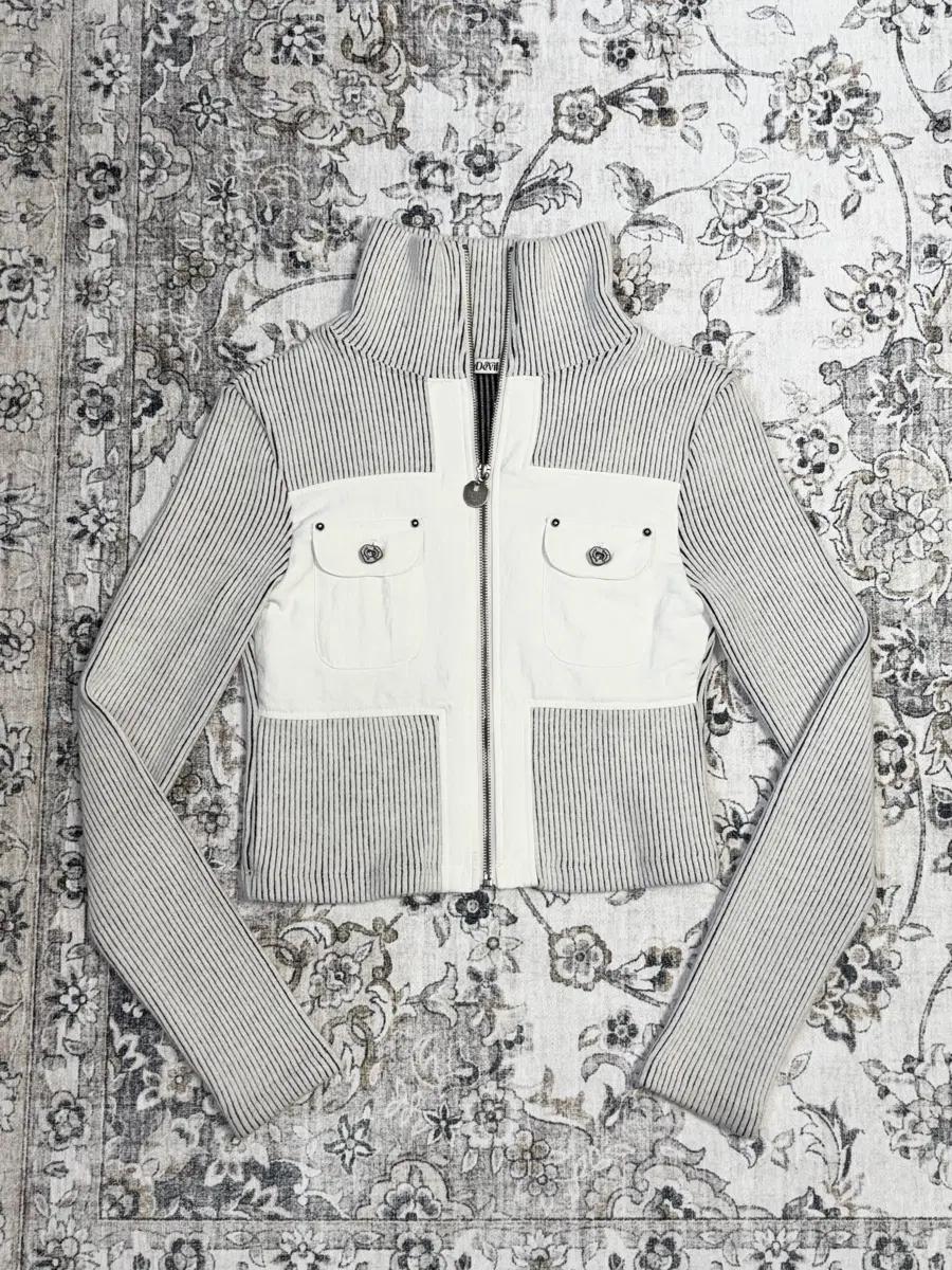 Cross Cargo Contrast Cardigan Ivory S size 3