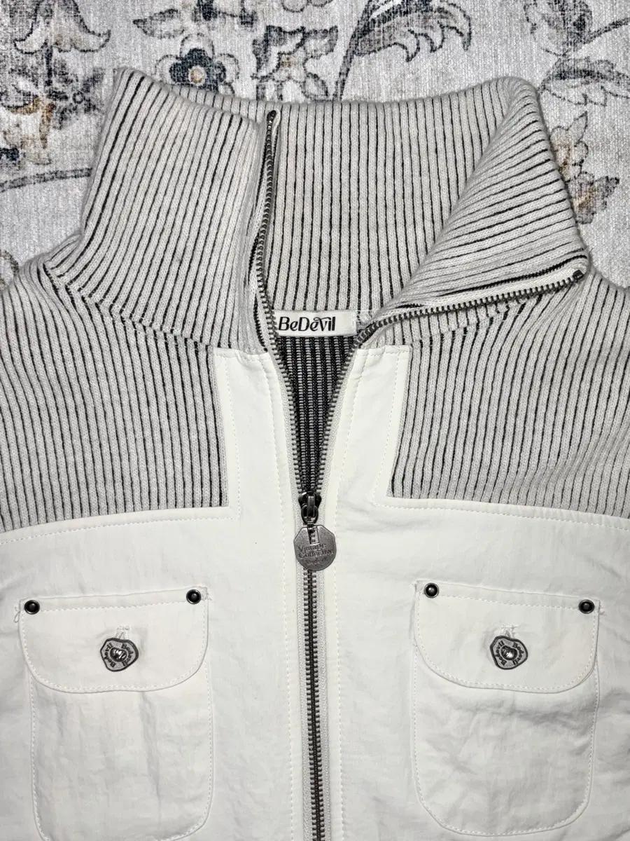 Cross Cargo Contrast Cardigan Ivory S size 5