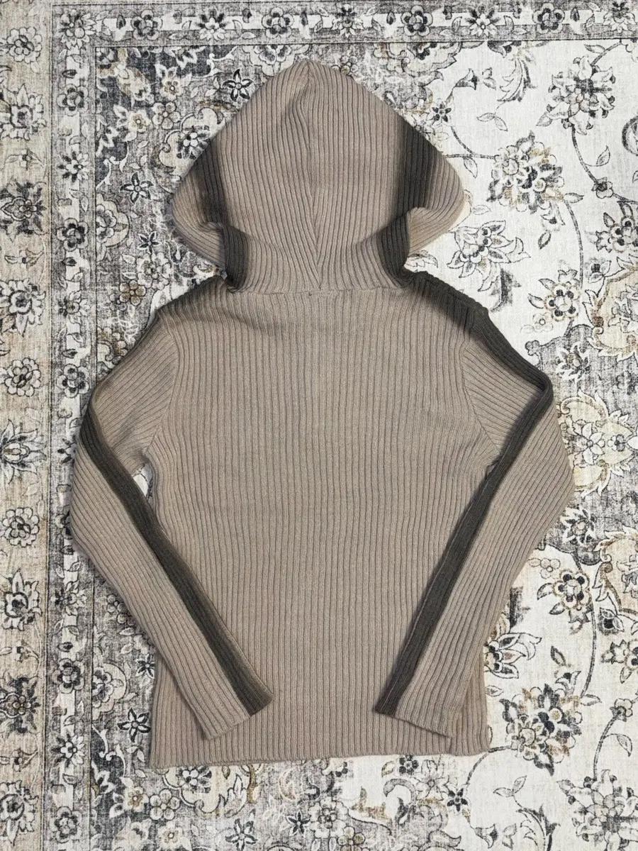 Sprayed Star Knit Hoodie Beige 2 size  4