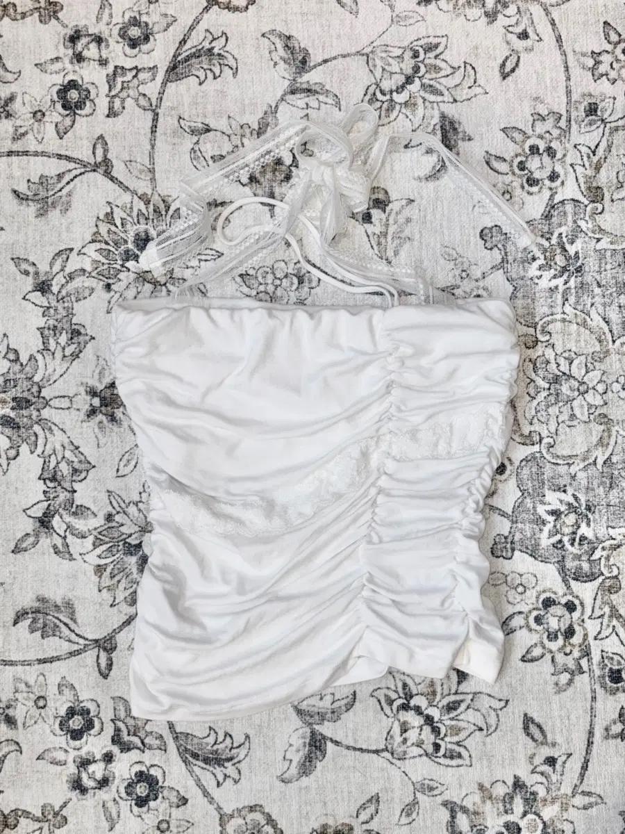 ANGEL SHIRRING TOP M Size White 4