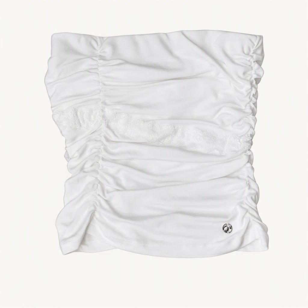 ANGEL SHIRRING TOP M Size White