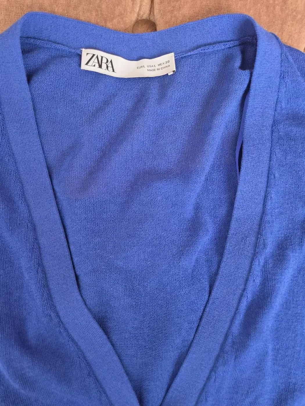 자라 Zara 여성 브이넥 블루가디건 L사이즈 7