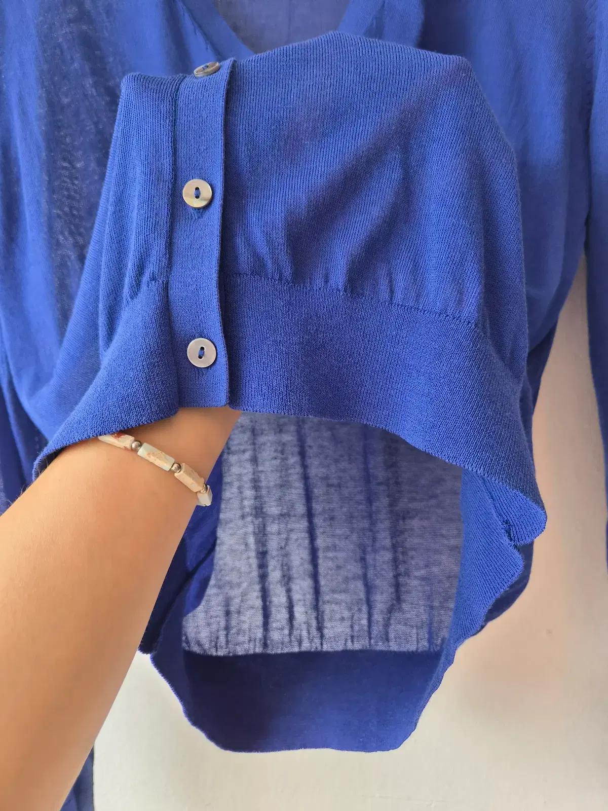 자라 Zara 여성 브이넥 블루가디건 L사이즈 6