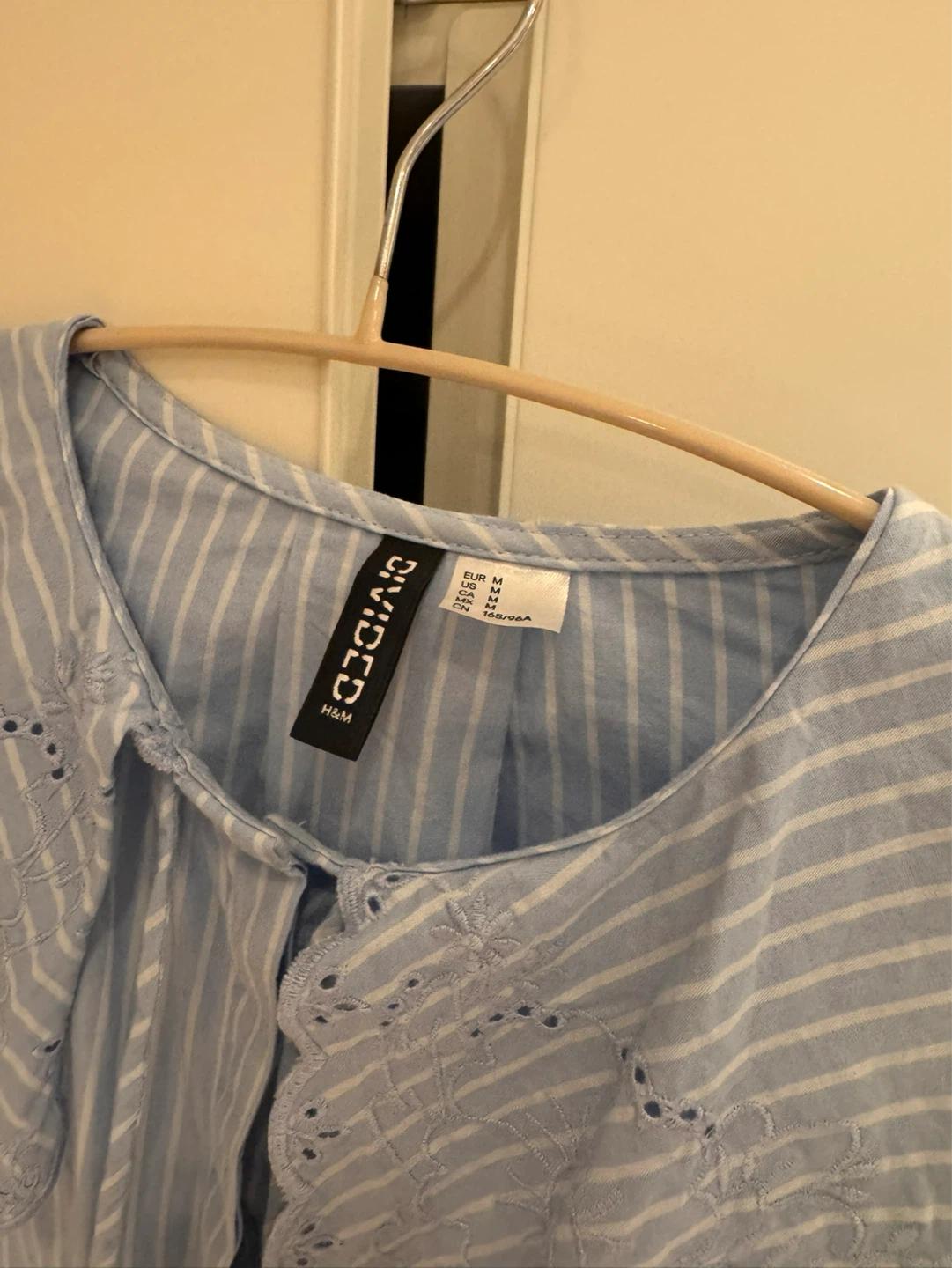 옷장정리H&M DIVIDED 스트라이프 빅카라 블라우스 M 3