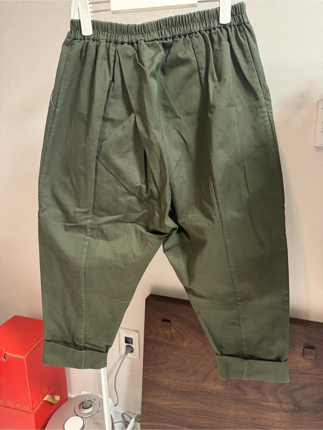 차이킴 밴딩 사폭 바지 카키 3