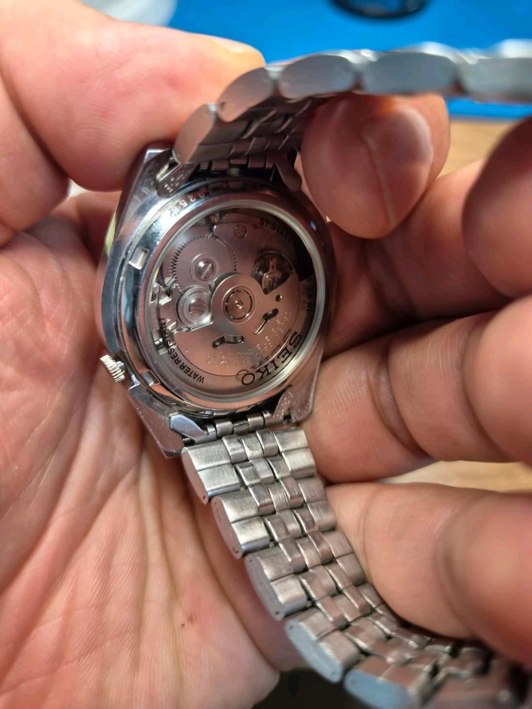 세이코5 오토매틱 실버 메탈 시계 37.2mm 8